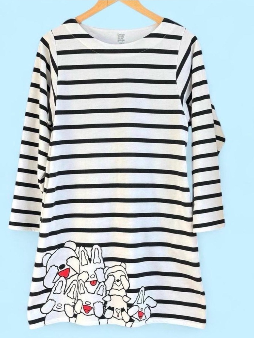 Design Tshirts Store graniph x Nontan Japanese Striped Cotton Dress EUC S/M